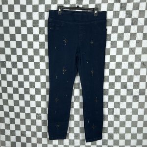 Live and let live- One world- L 12-14 rhinestone stretch jeans